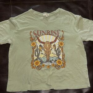 Sunrise Graphic Olive Green Tee